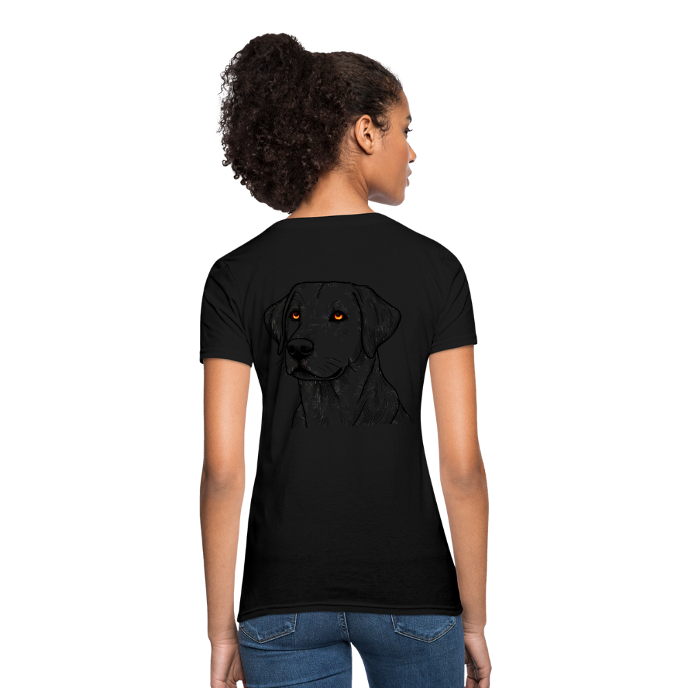 Women's Fine Line Labrador Graphic T-Shirt with Logo - black