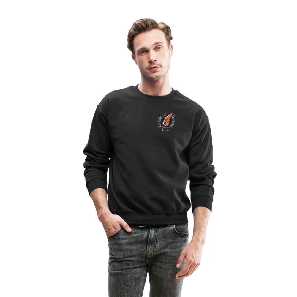 Plain Crewneck Sweatshirt with Logo - black