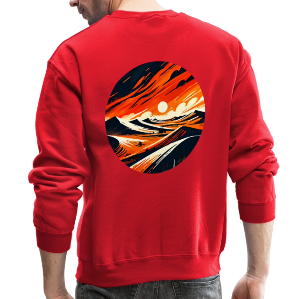 Desert Dunes Crewneck Sweatshirt with Logo - red