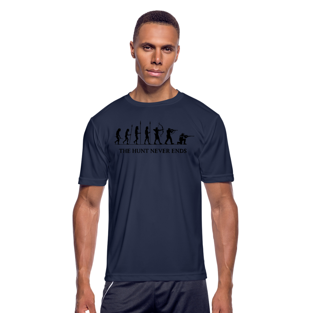 A Hunter's Evolution Moisture Wicking Performance T-Shirt with Logo - navy