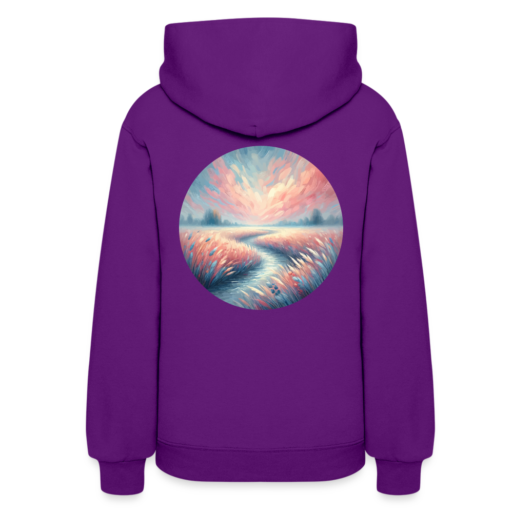 Women's River Meadow Graphic Hoodie with Logo - purple