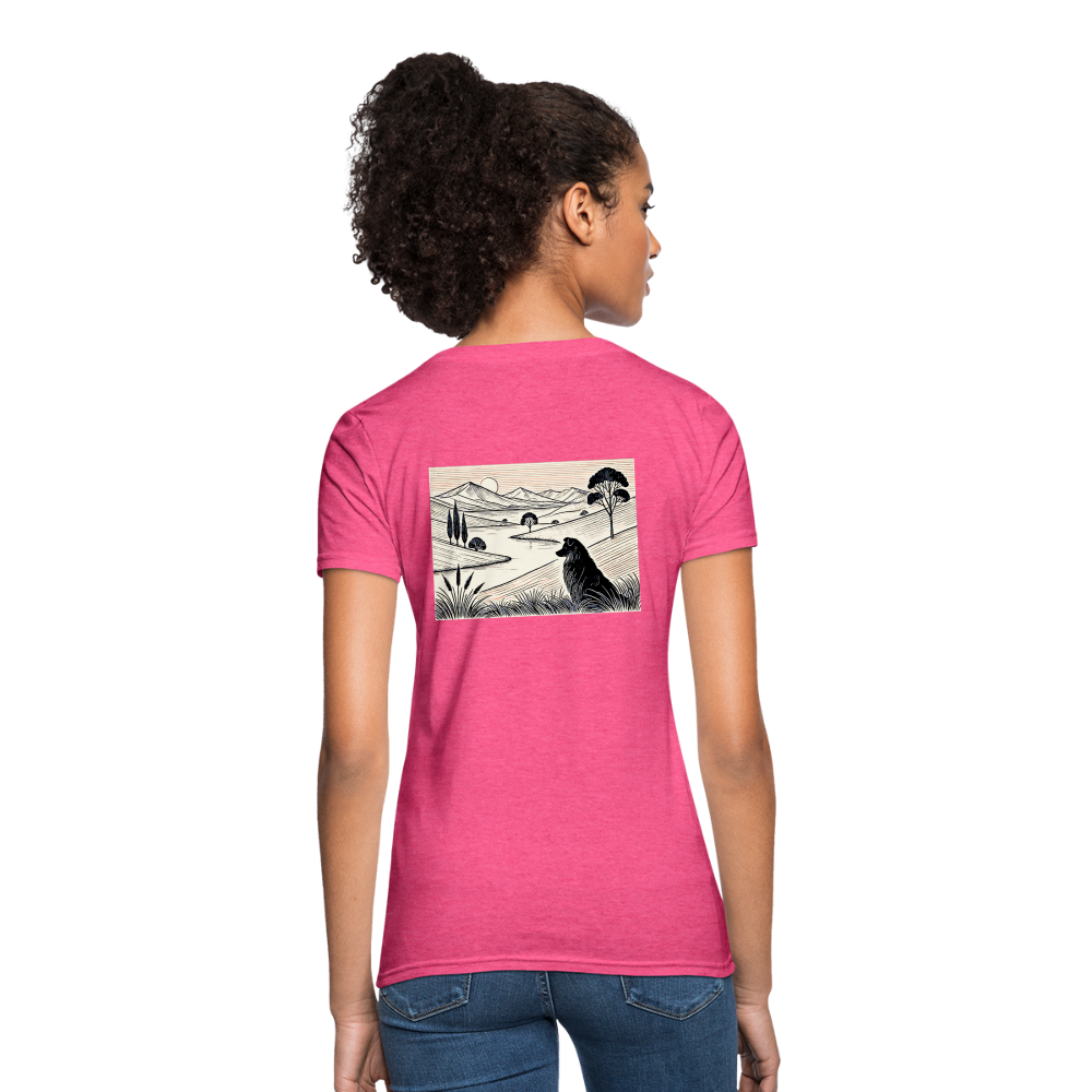 Women's Australian Shepherd Prairie T-Shirt with Logo - heather pink