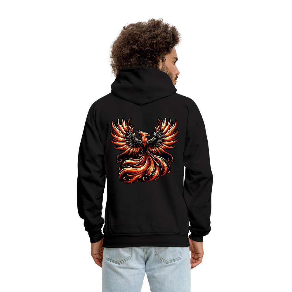 Men's Phoenix Graphic Hoodie with Logo - black