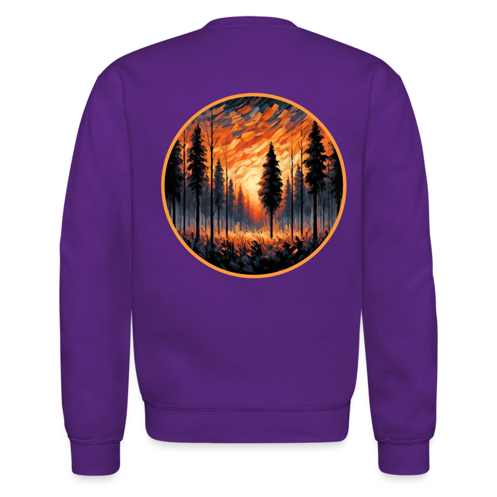 Orange Forest Sunset Crewneck Sweatshirt with Logo - purple