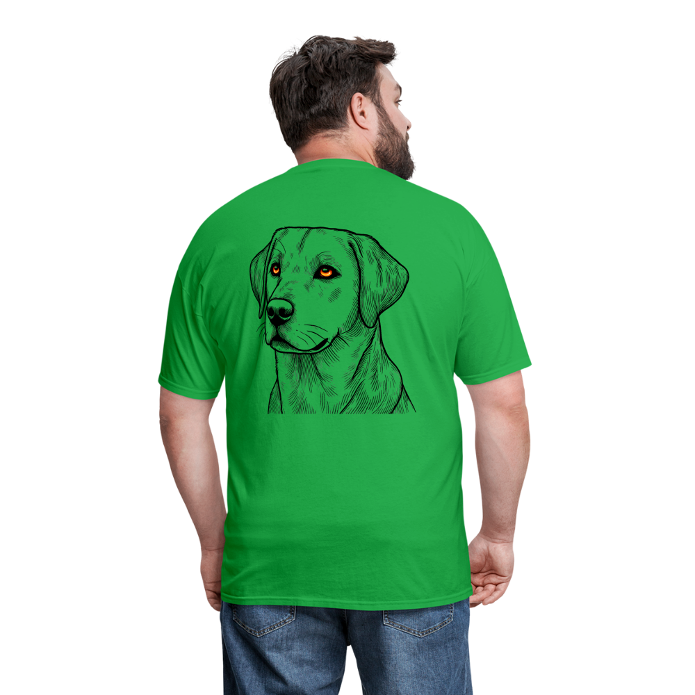 Fine Line Labrador Graphic Unisex Classic T-Shirt with Logo - bright green