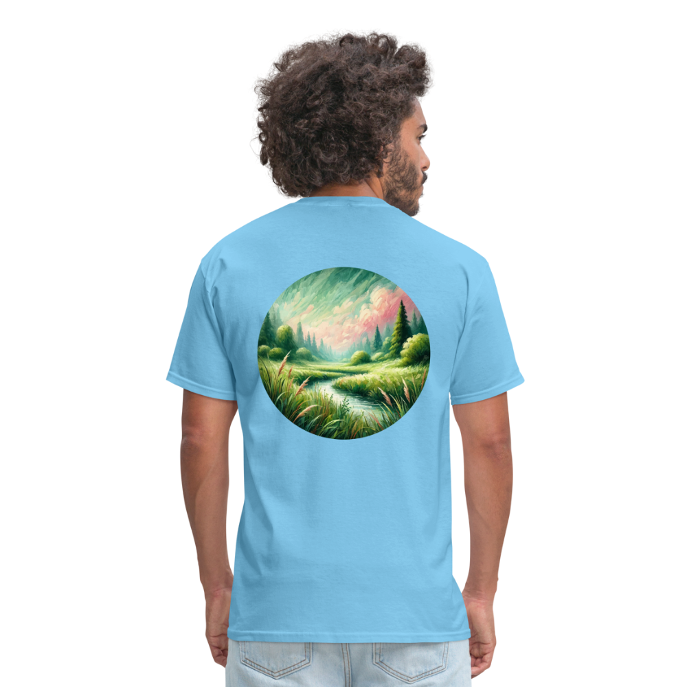 Meadow Graphic Unisex Classic T-Shirt with Logo - aquatic blue