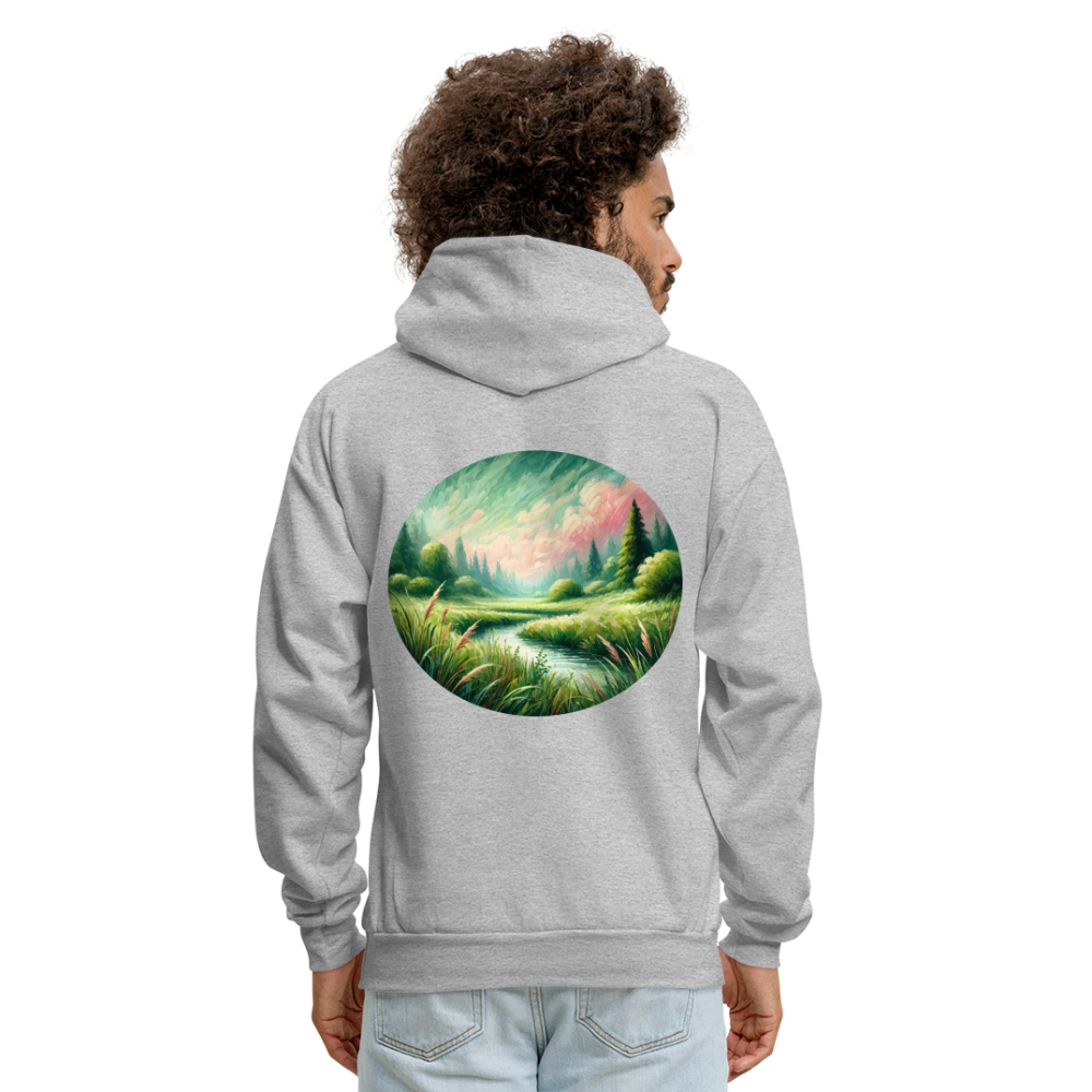 Men's Meadow Graphic Hoodie with Logo - heather gray