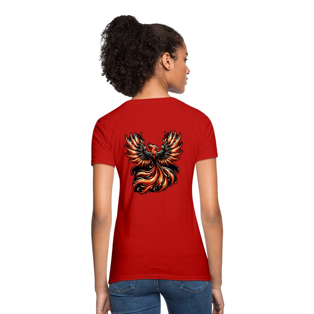 Women's Phoenix Graphic T-Shirt with Logo - red