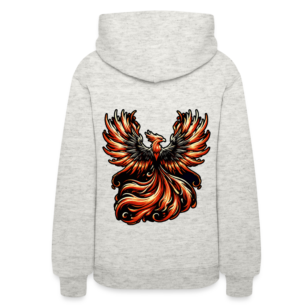 Women's Phoenix Graphic Hoodie with Logo - heather oatmeal