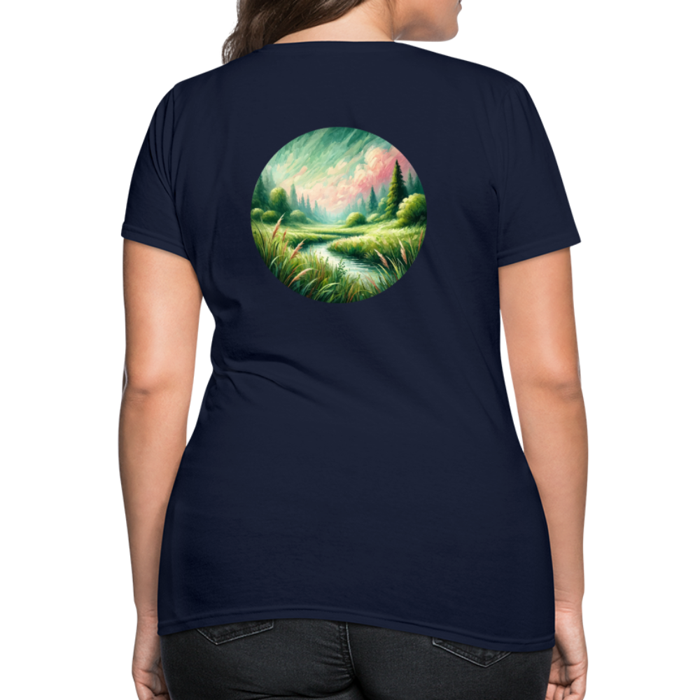 Women's Meadow Graphic T-Shirt with Logo - navy