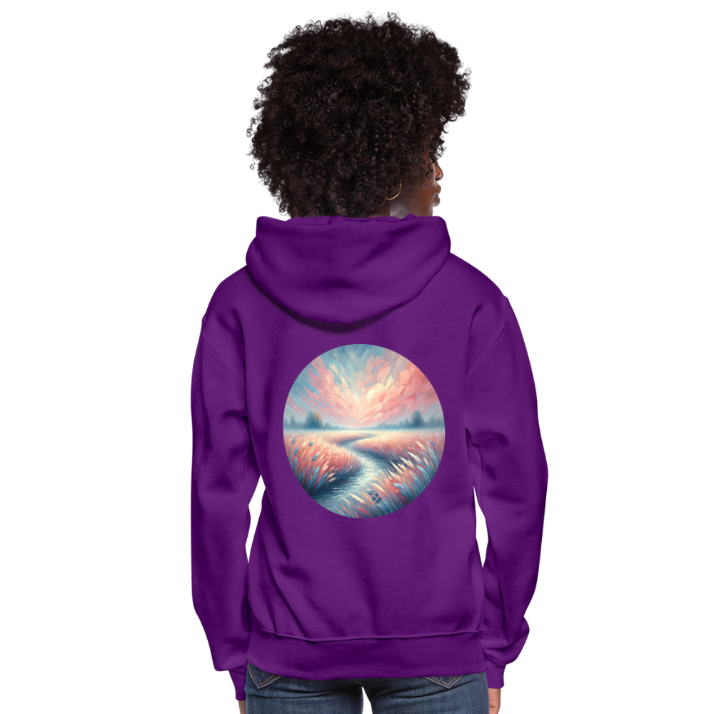 Women's River Meadow Graphic Hoodie with Logo - purple