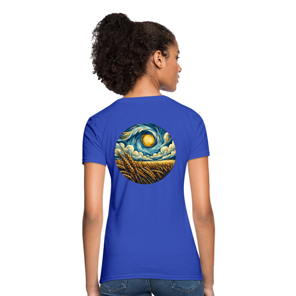 Women's Wheat Field Graphic T-Shirt with Logo - royal blue