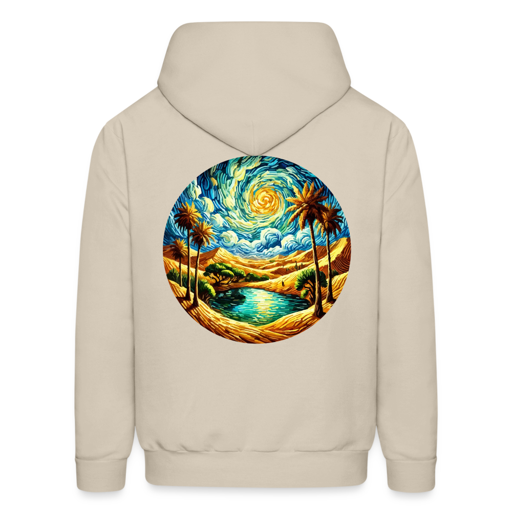 Men's Desert Oasis Graphic Hoodie with Logo - Sand