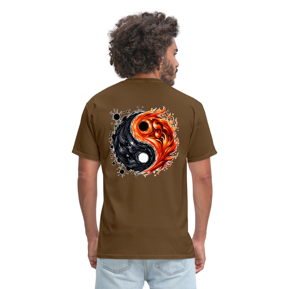 Official Yin and Yang Ink and Ember Unisex Classic T-Shirt with Logo - brown