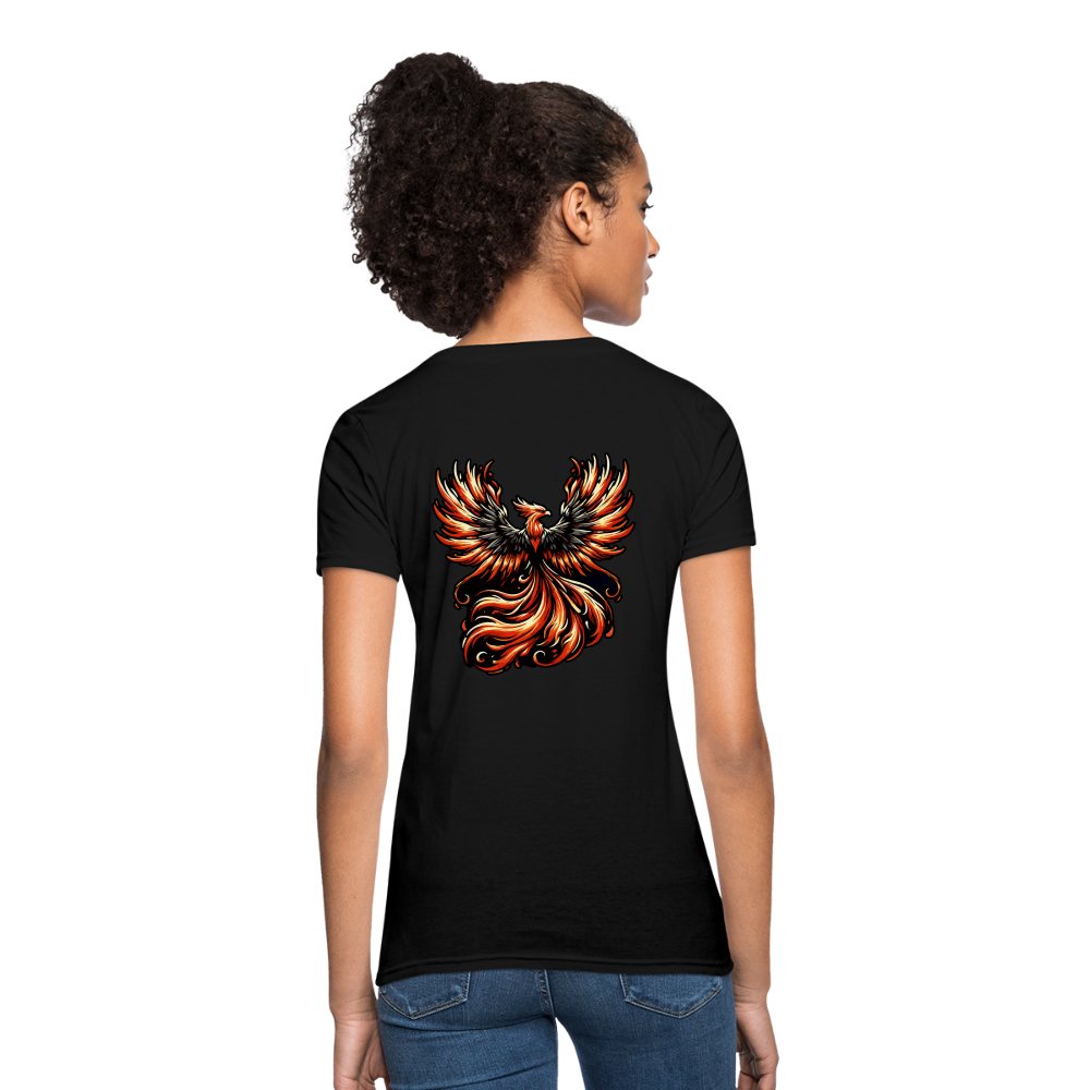 Women's Phoenix Graphic T-Shirt with Logo - black