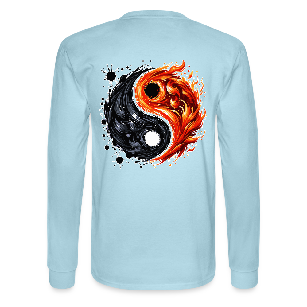 Men's Official Ink and Ember  Yin and Yang Long Sleeve Shirt with Logo - powder blue