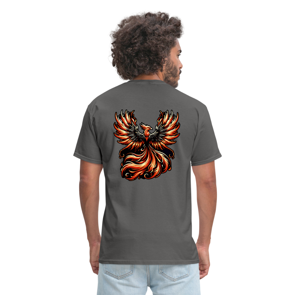 Phoenix Graphic Unisex Classic T-Shirt with Logo - charcoal