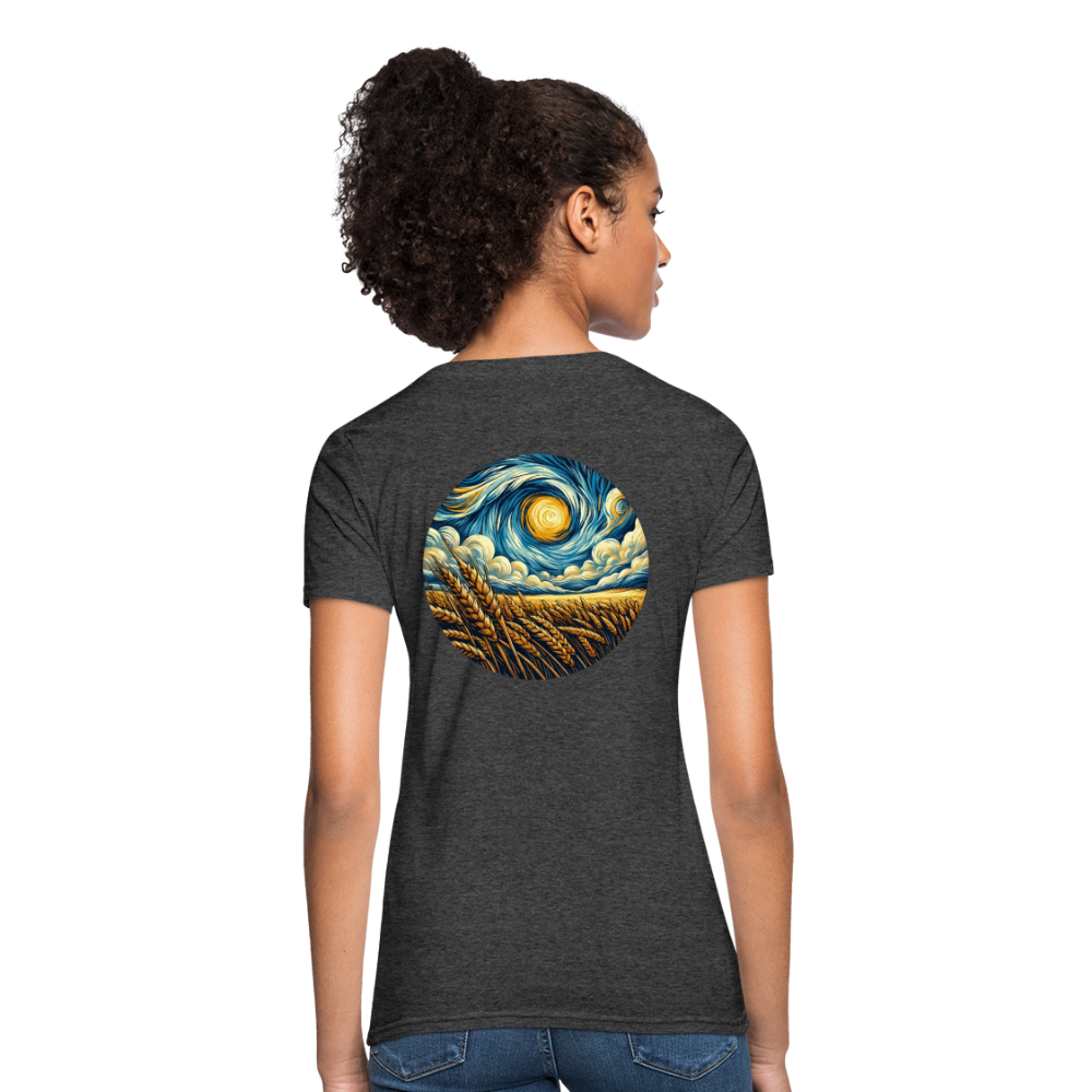 Women's Wheat Field Graphic T-Shirt with Logo - heather black