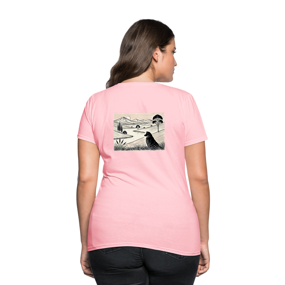 Women's Australian Shepherd Prairie T-Shirt with Logo - pink