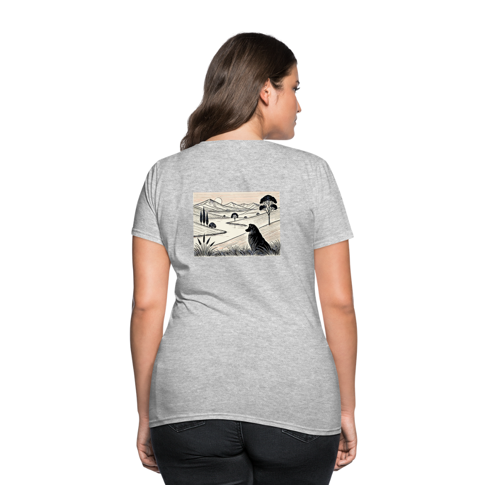 Women's Australian Shepherd Prairie T-Shirt with Logo - heather gray