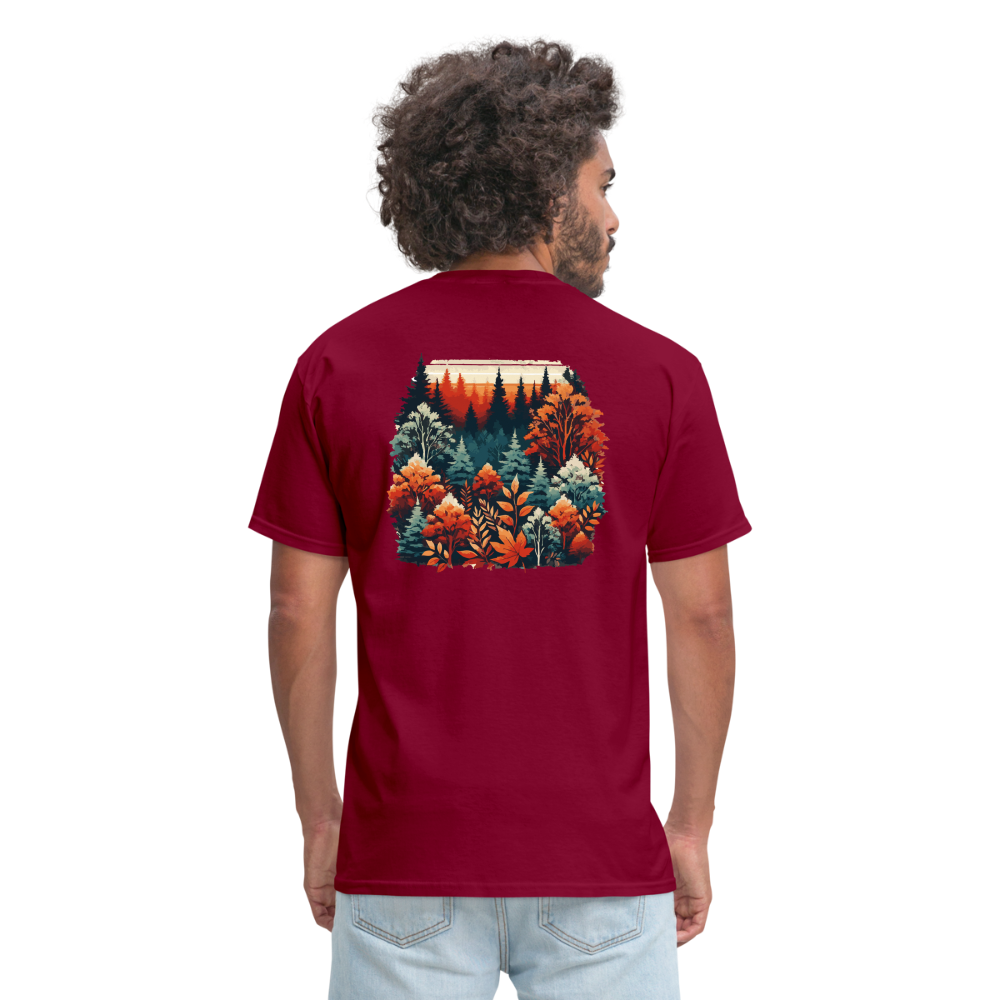 Autumn Leaves: Unisex Classic T-Shirt - burgundy