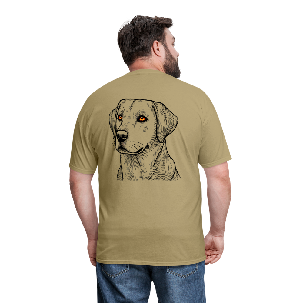 Fine Line Labrador Graphic Unisex Classic T-Shirt with Logo - khaki