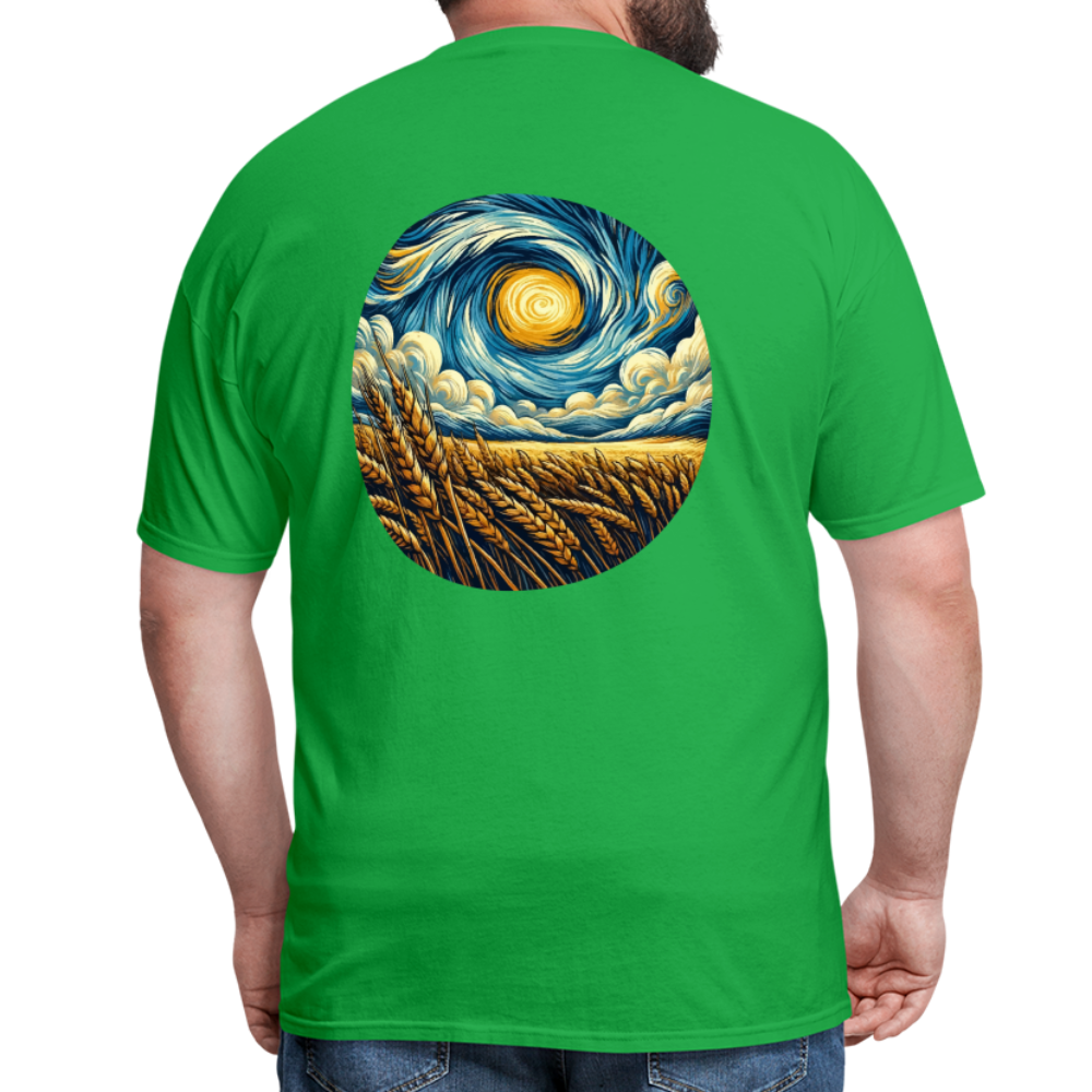 Wheat Field Graphic Unisex Classic T-Shirt with Logo - bright green