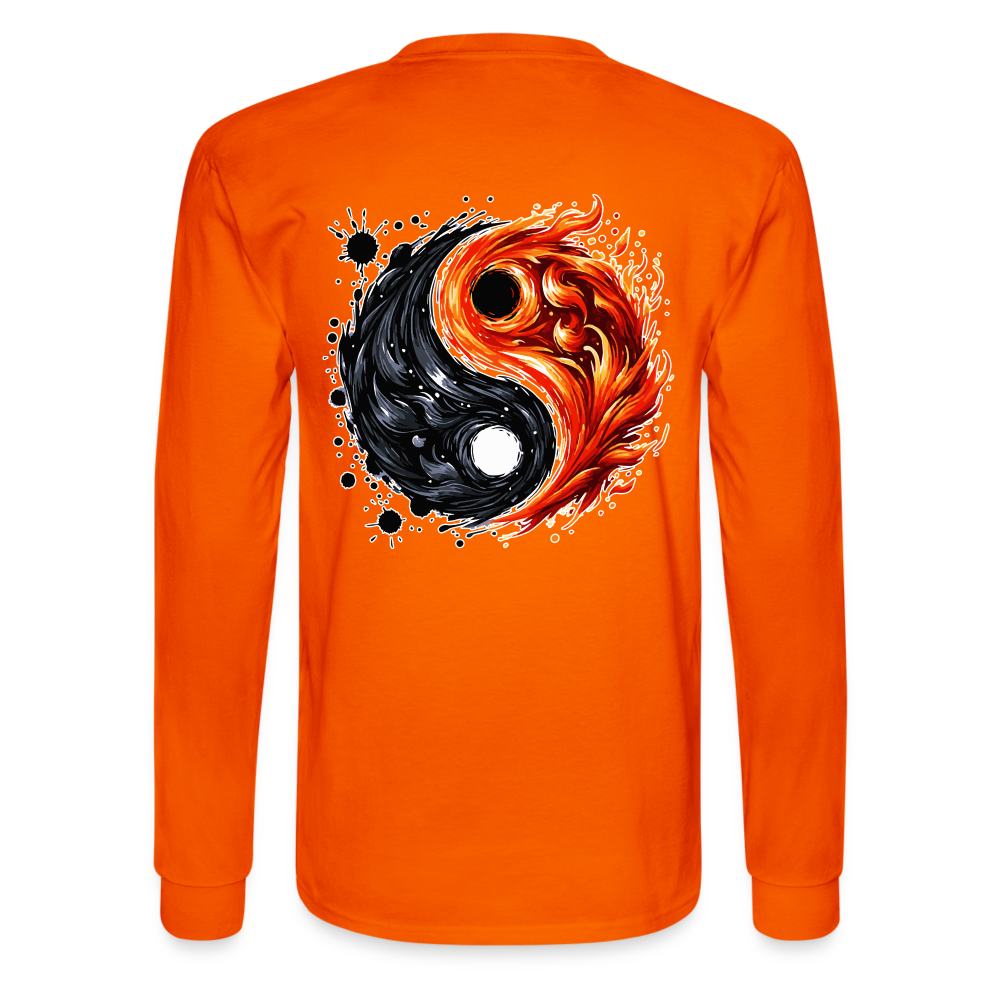 Men's Official Ink and Ember  Yin and Yang Long Sleeve Shirt with Logo - orange