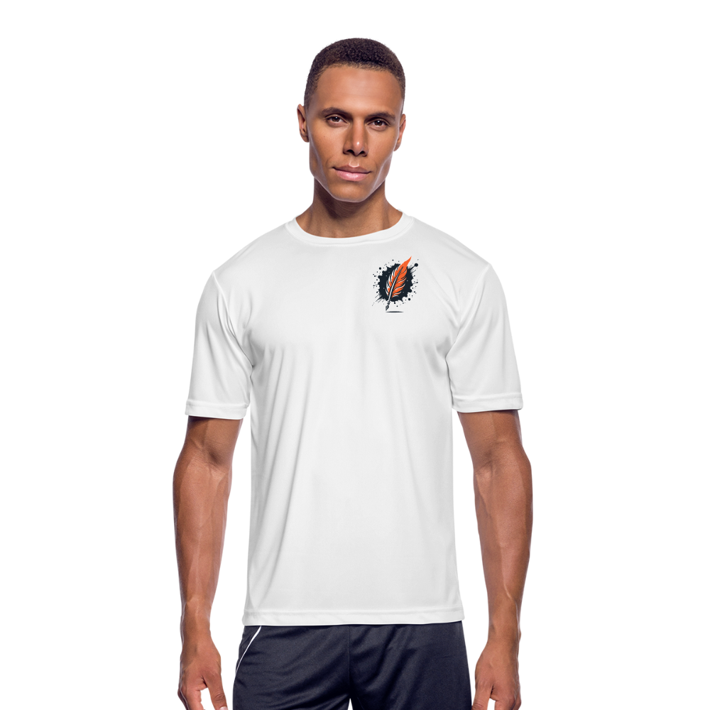 Men’s Official Ink and Ember  Yin and Yang Moisture Wicking Performance T-Shirt with Logo - white