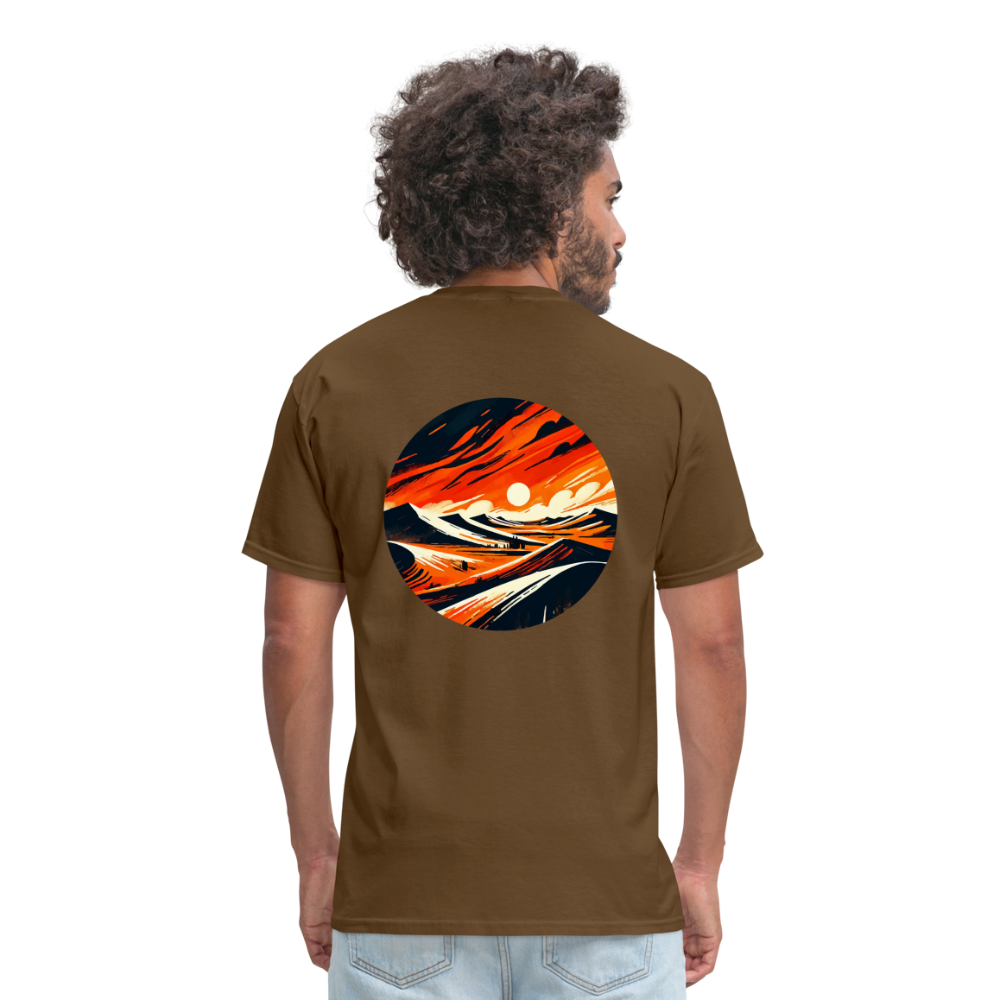 Desert Dunes Unisex Classic T-Shirt with Logo - brown