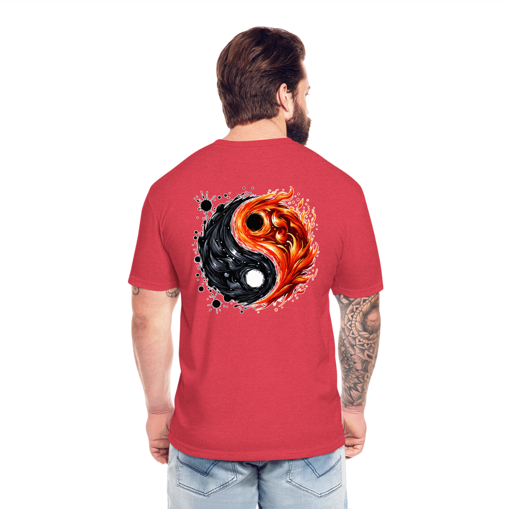 Official Ink and Ember  Yin and Yang Unisex Fitted Cotton/Poly T-Shirt with Logo - heather red