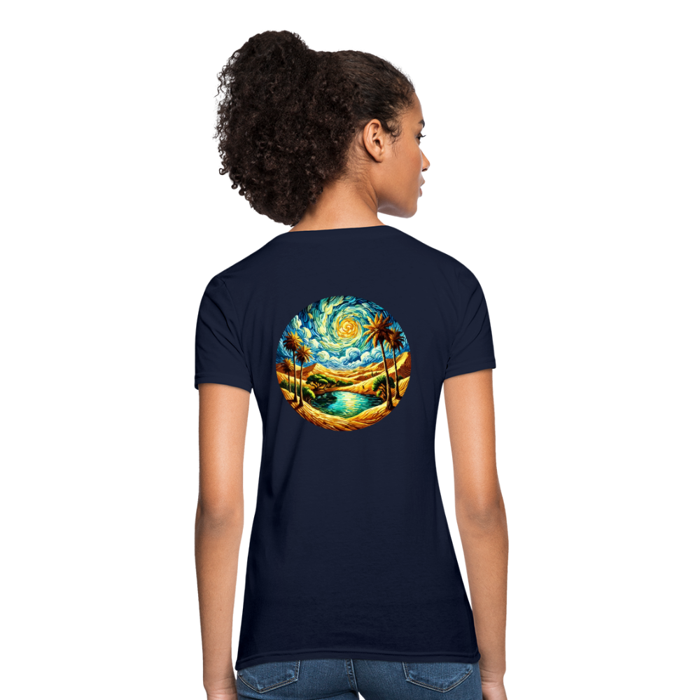 Women's Desert Oasis T-Shirt with Logo - navy