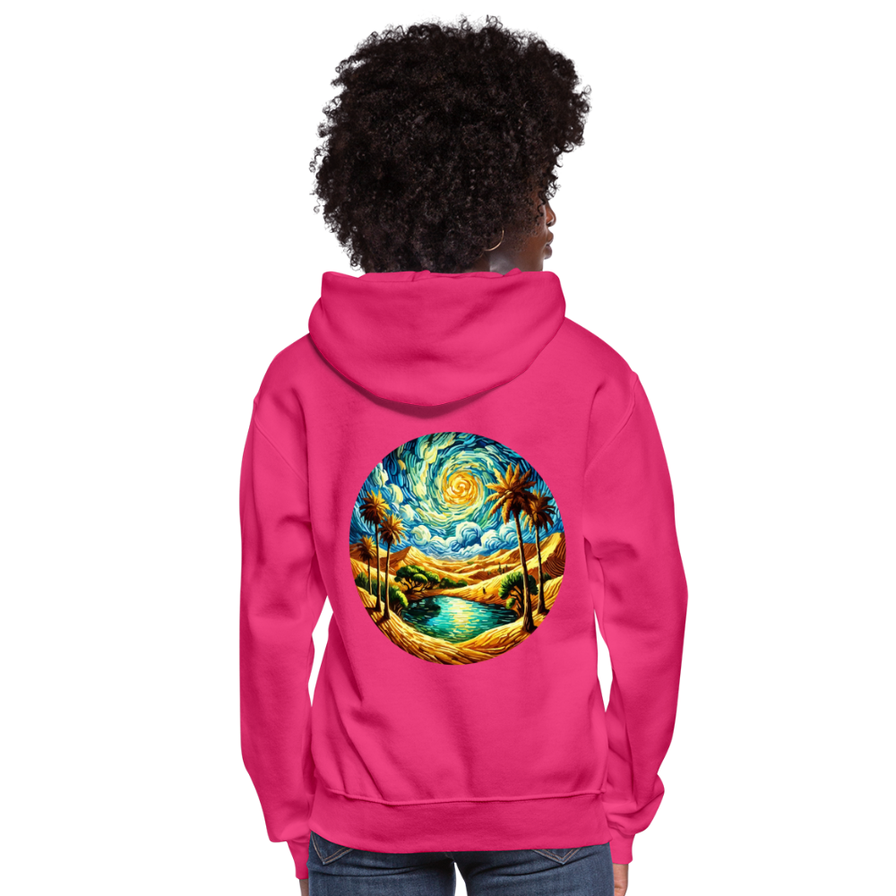 Women's Desert Oasis Graphic Hoodie with Logo - fuchsia