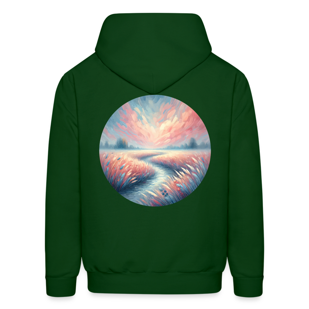 Men's River Meadow Graphic Hoodie with Logo - forest green