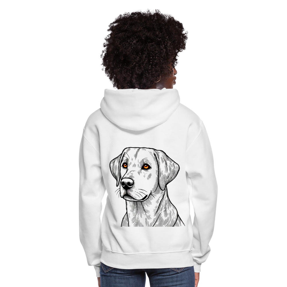 Women's Fine Line Labrador Graphic Hoodie with Logo - white