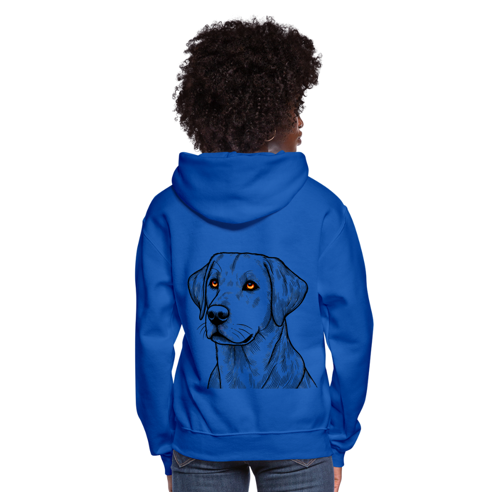 Women's Fine Line Labrador Graphic Hoodie with Logo - royal blue