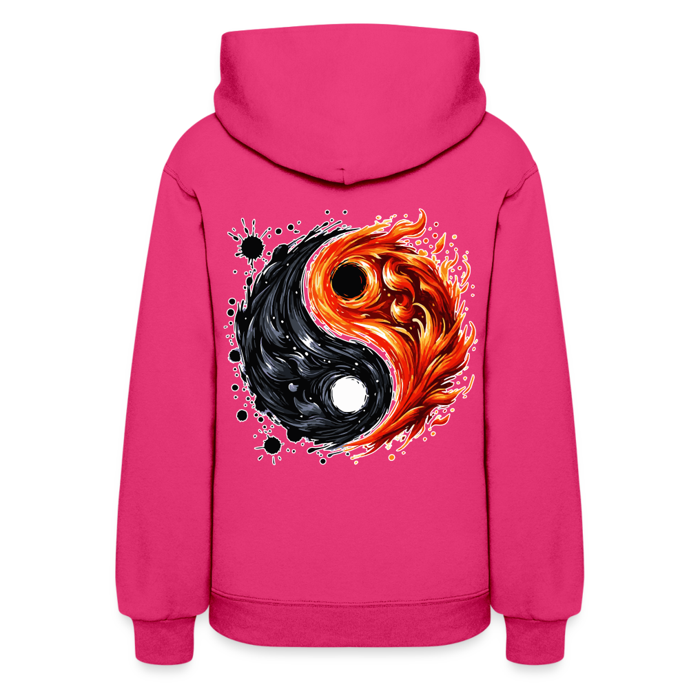 Women's Official Ink and Ember  Yin and Yang Hoodie with Logo - fuchsia