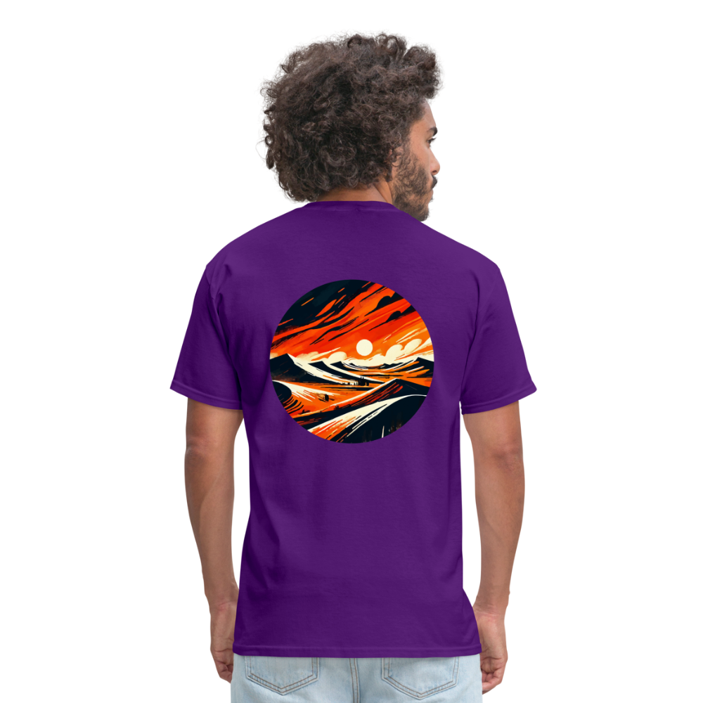 Desert Dunes Unisex Classic T-Shirt with Logo - purple