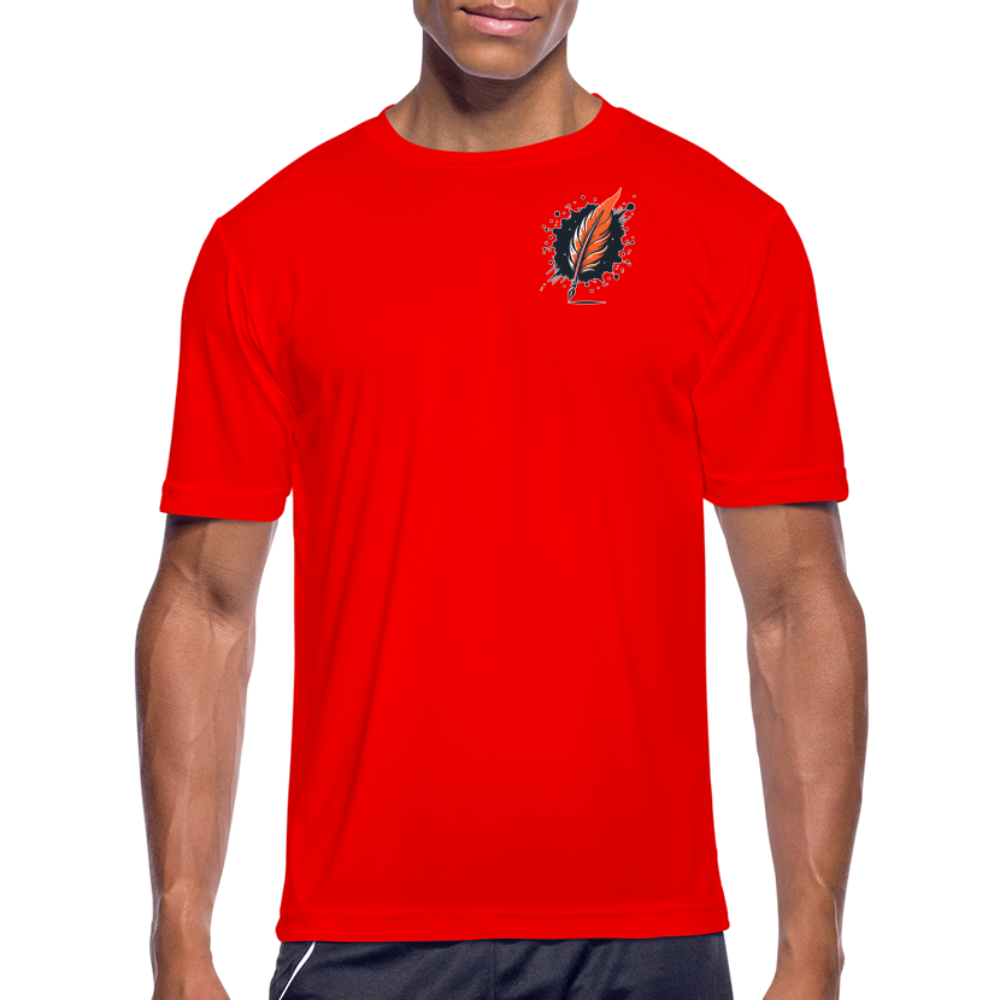 Men’s Desert Oasis Graphic Moisture Wicking Performance T-Shirt with Logo - red