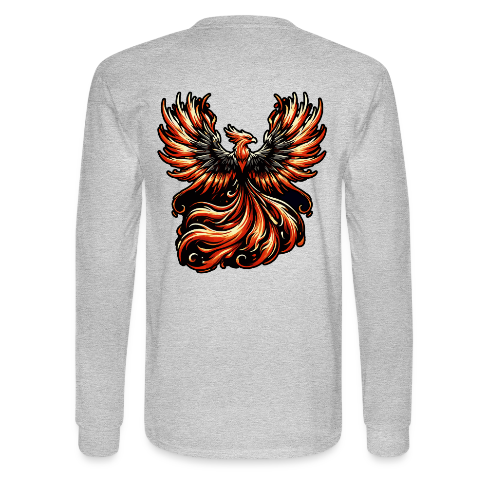 Men's Phoenix Graphic Long Sleeve Shirt with Logo - heather gray