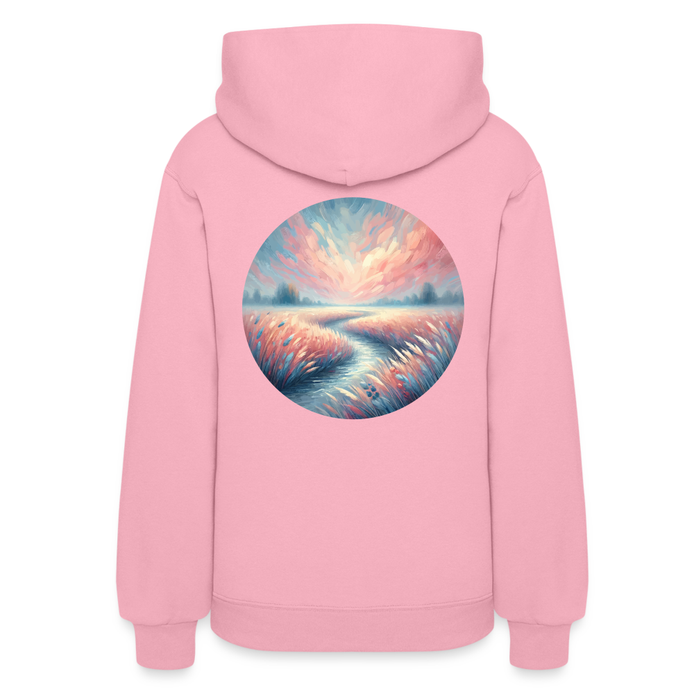 Women's River Meadow Graphic Hoodie with Logo - classic pink