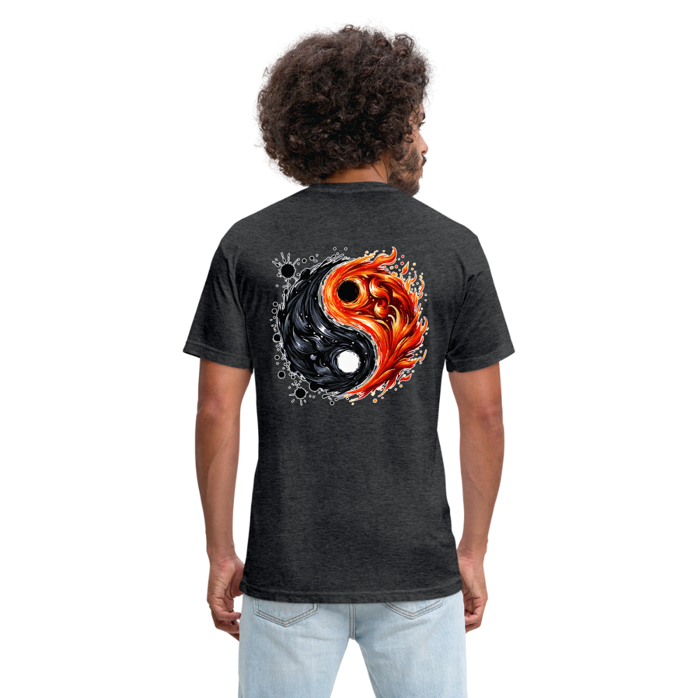 Official Ink and Ember  Yin and Yang Unisex Fitted Cotton/Poly T-Shirt with Logo - heather black