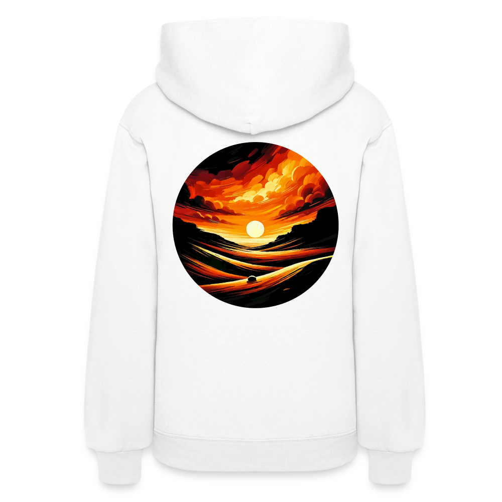 Women's Desert Sunset Graphic Hoodie with Logo - white