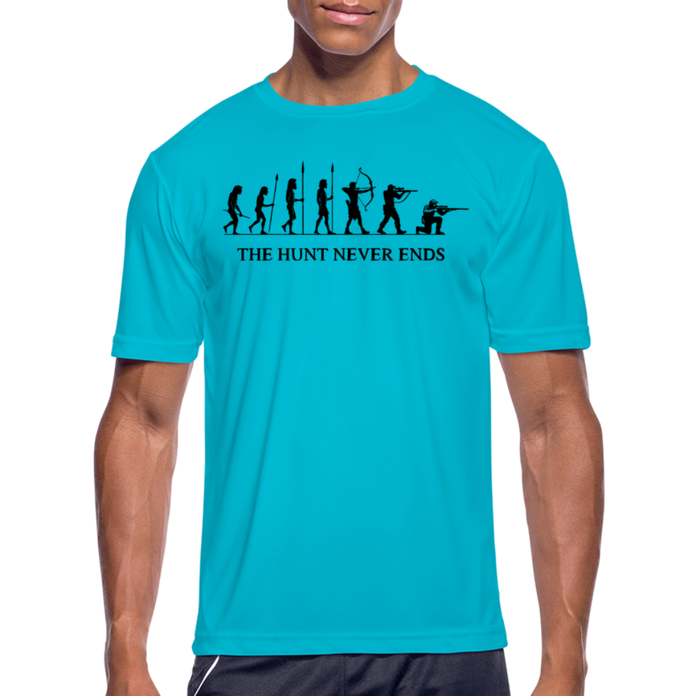 A Hunter's Evolution Moisture Wicking Performance T-Shirt with Logo - turquoise