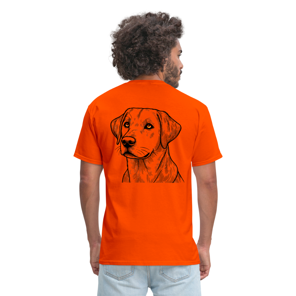 Fine Line Labrador Graphic Unisex Classic T-Shirt with Logo - orange